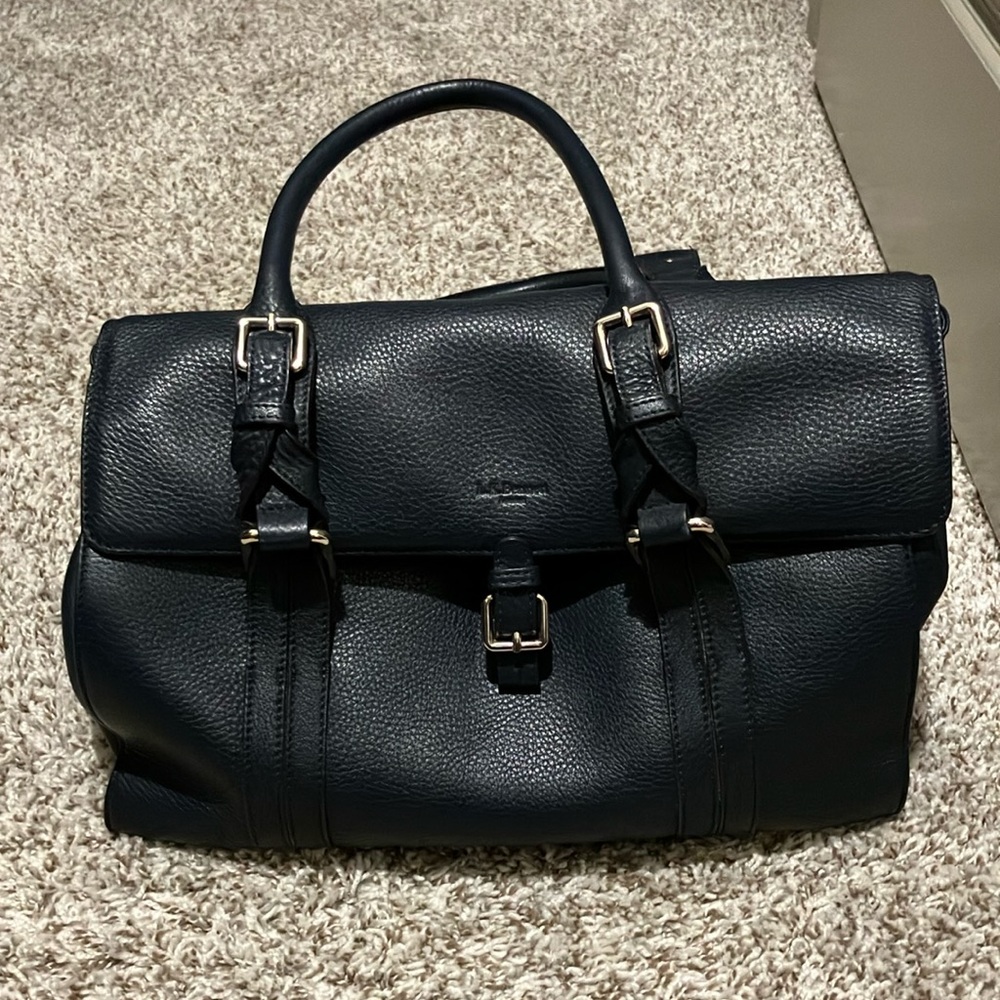 LK Bennett Navy doctors bag style Purse handbag leather